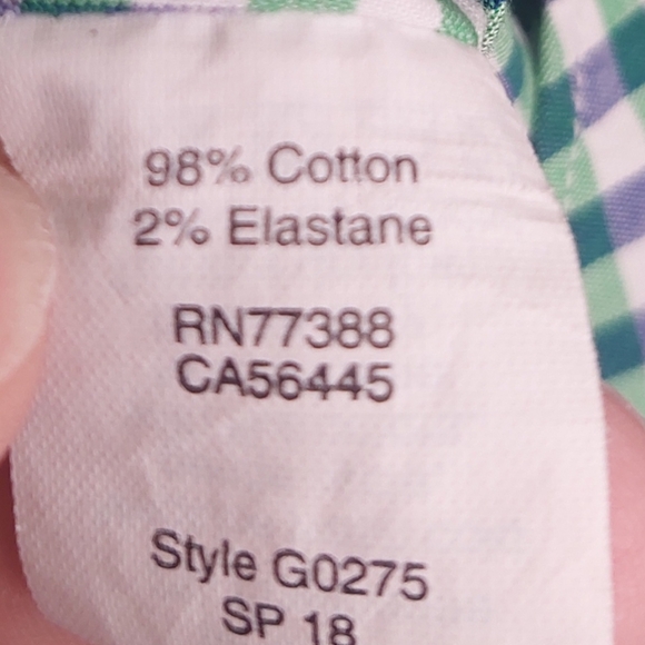 J Crew Shirt Mens XL Green Blue Gingham Plaid Flex Button Up - Picture 9 of 9